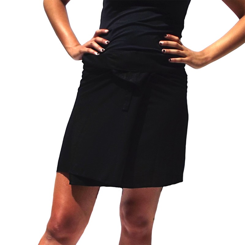 Rayon Short Thai Skirt - Black