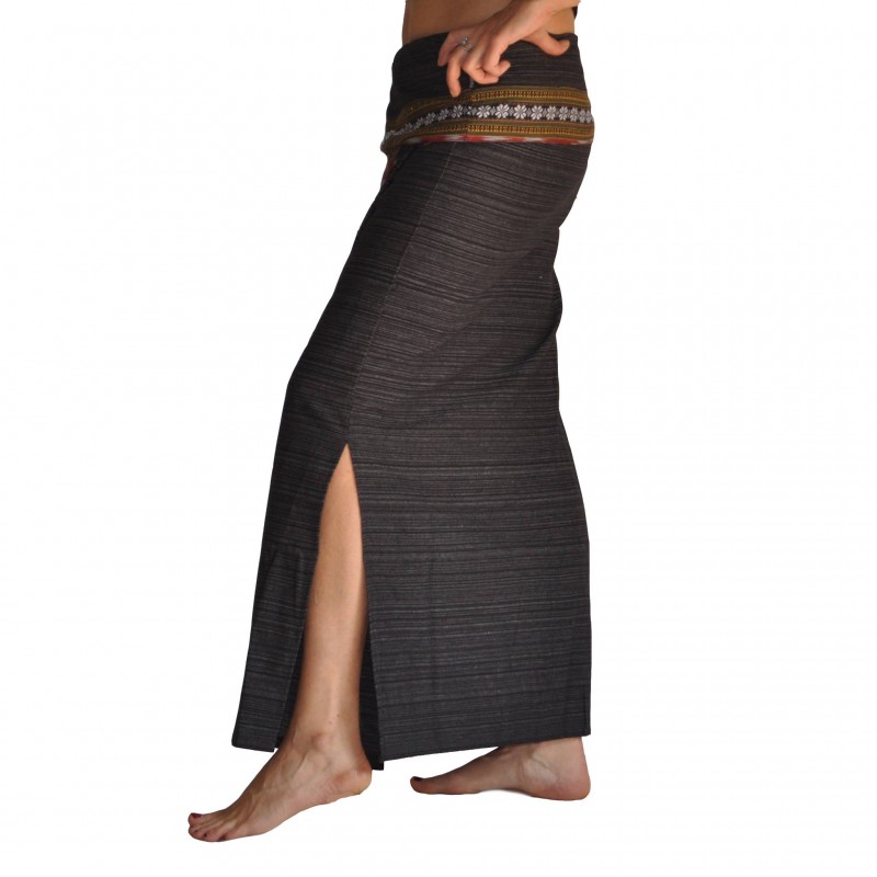 Long wrap Thai Skirt - Light Brown