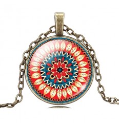 Red Mandala Necklace