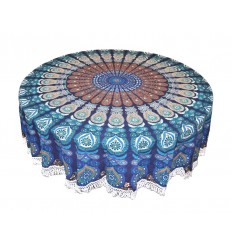 Blue Round Tapestry
