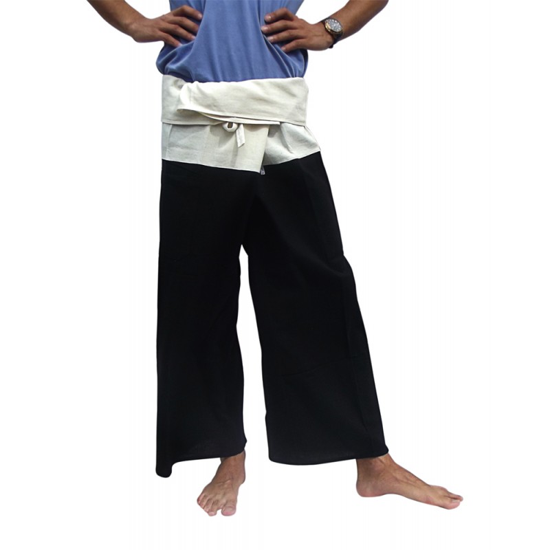 Pantalones Tailandeses XL - Negro y Crema