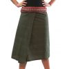 Short Wrap Thai Skirt - Khaki