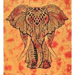 Tenture Murale Elephant Orange