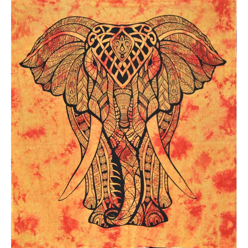 Tenture Murale Elephant Verte