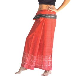 Long wrap Thai Skirt - Red