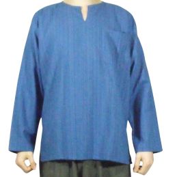 Camisa de Algodón Azul a Rayas