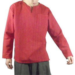 Camisa de Algodón Roja a Rayas