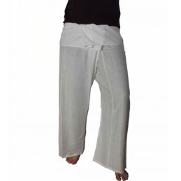 Pantalon Coton Fin Blanc