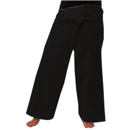 Pantalon Coton Fin Noir