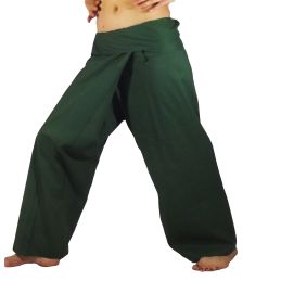 Pantalones Tailandeses Algodon Fino Verdes