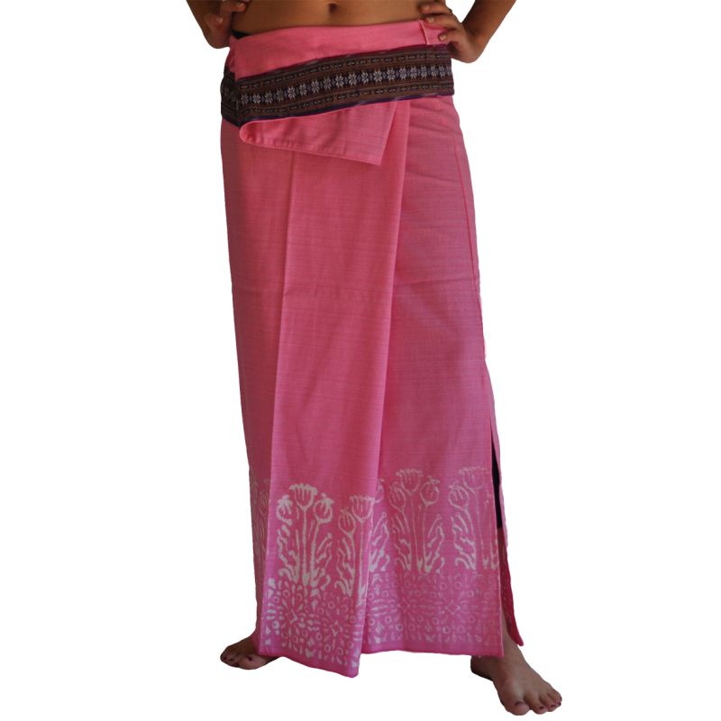Long Wrap Thai Skirt - Dark Brown