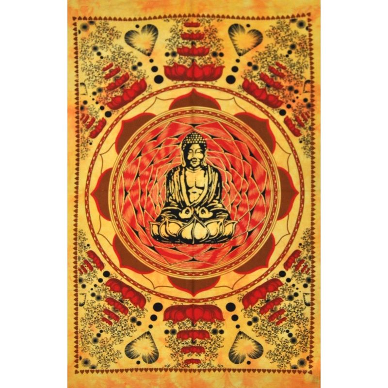 Tenture Murale Bouddha Lotus Verte