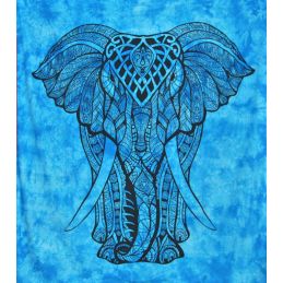 Tenture Murale Elephant Bleue