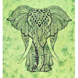 Tenture Murale Elephant Verte