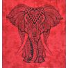 Tenture Murale Elephant Rouge