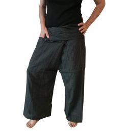 Black Striped Thai Pants