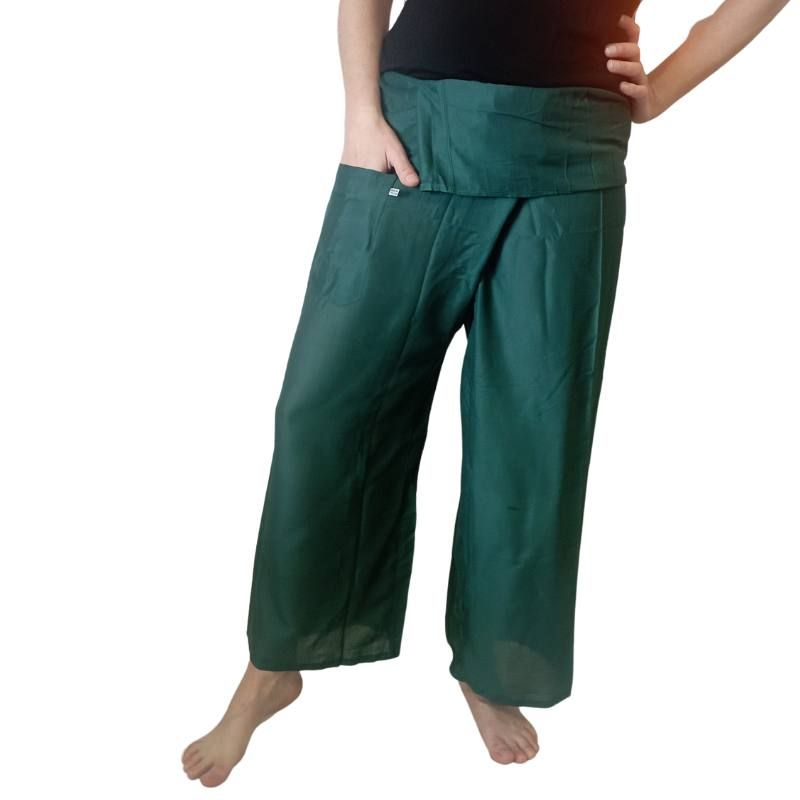 Blue Green Rayon Fisherman Pants