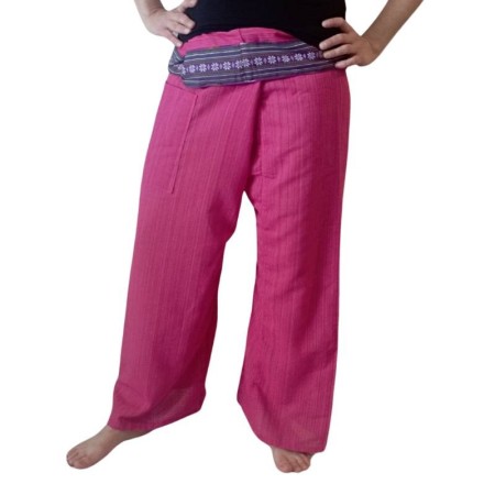 Embroidered Belt Pink Thaï Pants