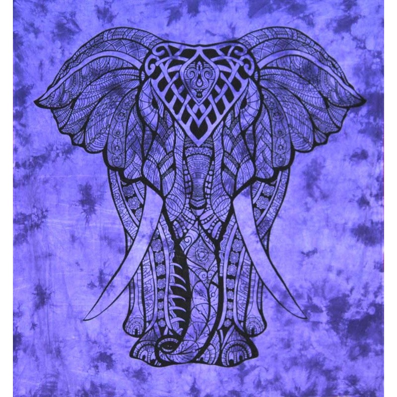 Gran tapiz de pared Elefante Violeta