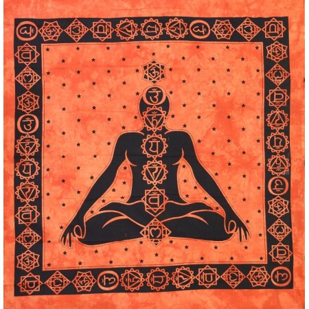 Meditation Large Orange Wall Hanging
