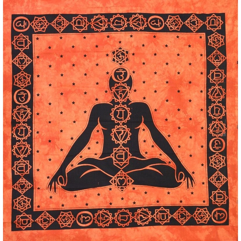 Meditation Large Orange Wall Hanging