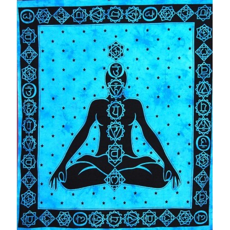 Gran Tapiz Meditacion Azul Claro