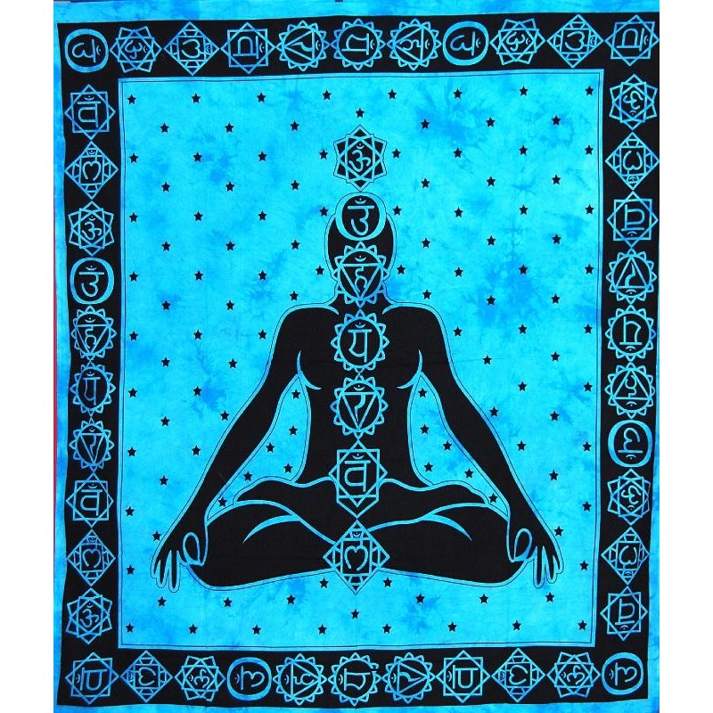 Meditation Large Light Blue Wall Hanging