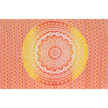 Pequeno Tapiz Mandala naranja
