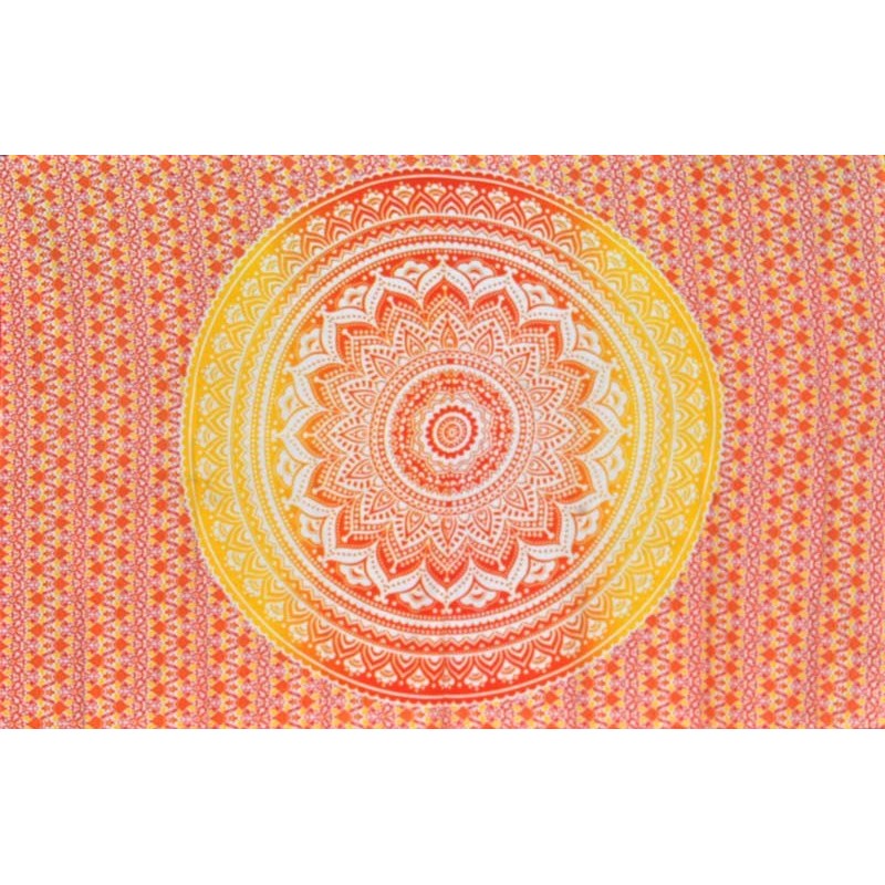 Pequeno Tapiz Mandala naranja