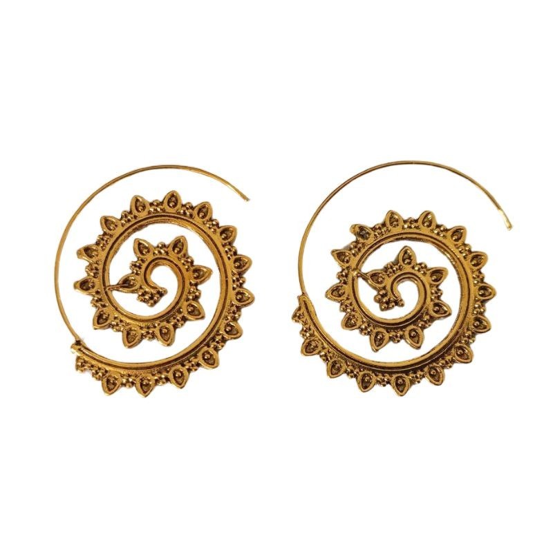 Boucles d'Oreille Spirale Dorées