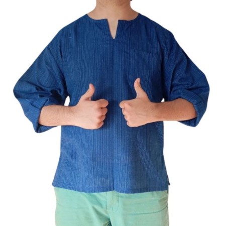 Blue Striped Cotton Shirt