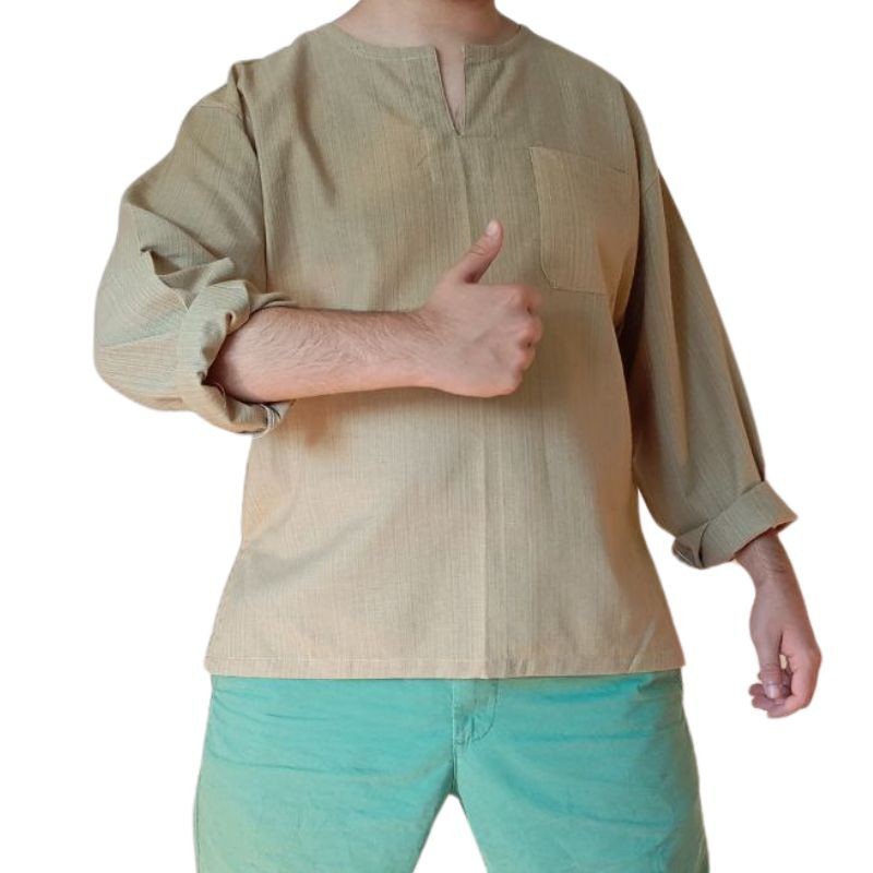 Natural Striped Cotton Shirt