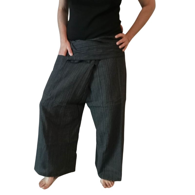 Pantalon Thaïlandais Rayé Noir