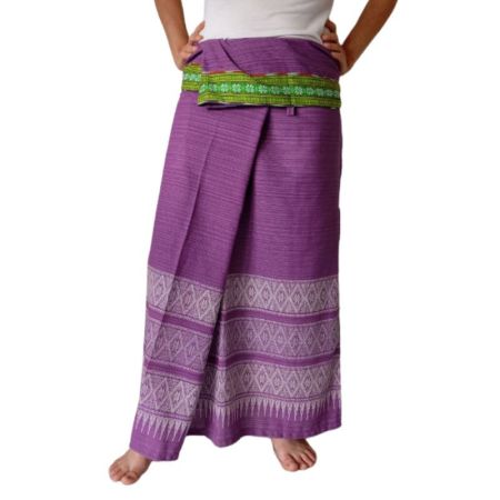 Jupe Thaï Longue Imprimée Violette