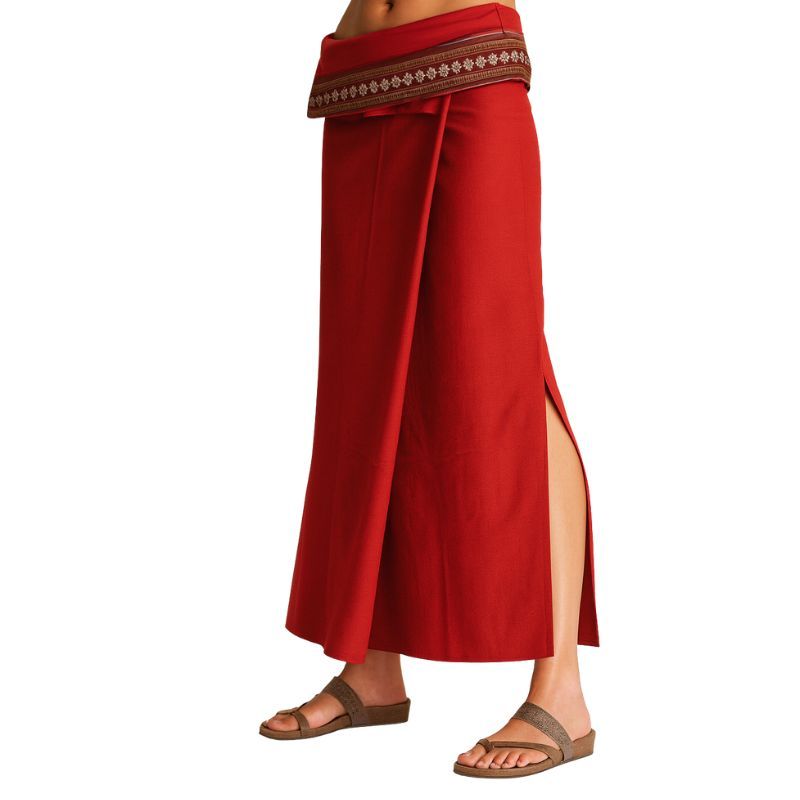 Plain Long wrap Thaï Skirt