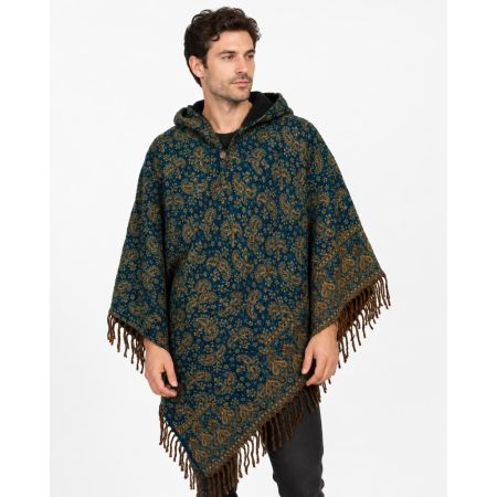 Hooded Paisley Poncho