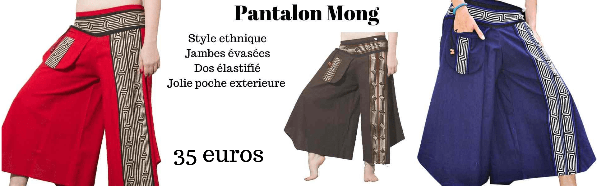 Pantalon Mong Etnique et évasé
